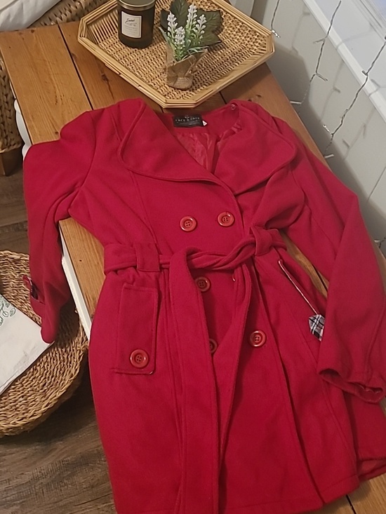 Adore Me Jackets & Blazers - Red Pea Coat